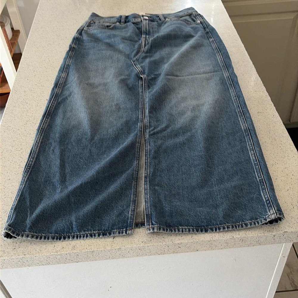 Madewell The Riley Denim Midi Skirt size 27 NWOT - Picture 7 of 7